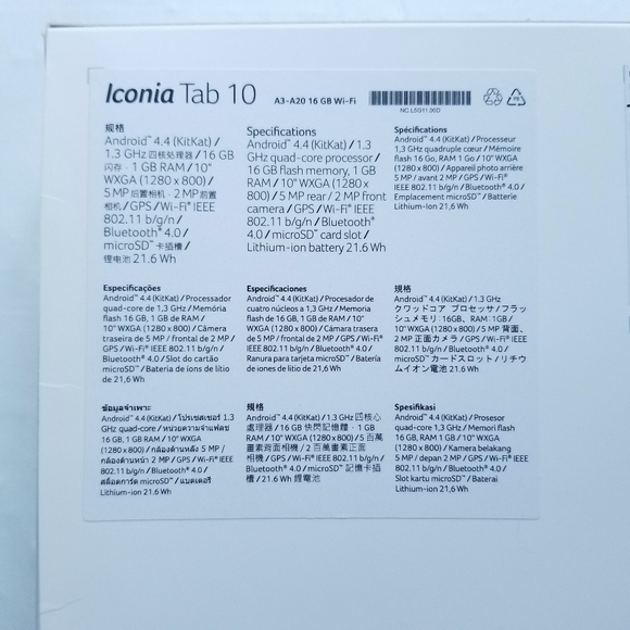 Acer Iconia Tab 10 Tablet Aluminum Body white NIB - Picture 15 of 16